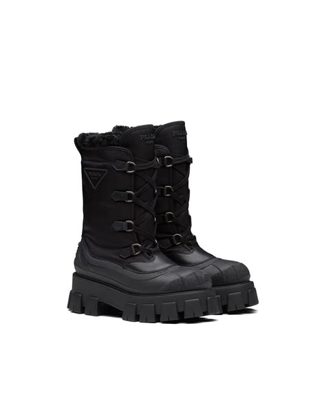 prada monolith boots weiß|prada monolith gabardine boots.